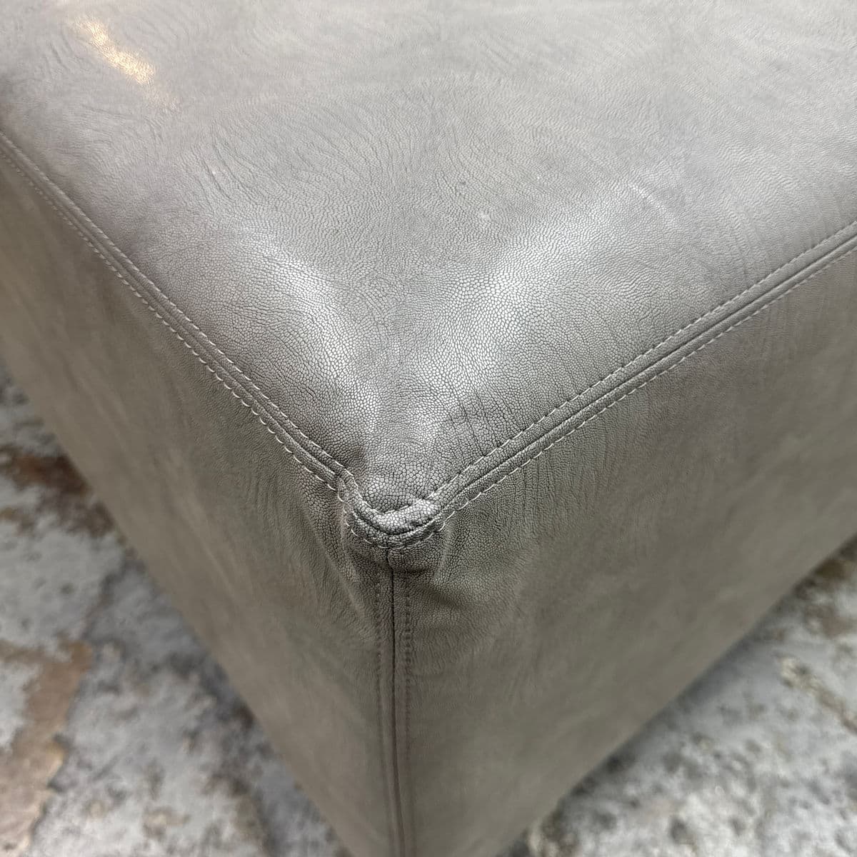 Custom Design Embossed Faux Leather Pattern Ottoman - Thumbnail 10