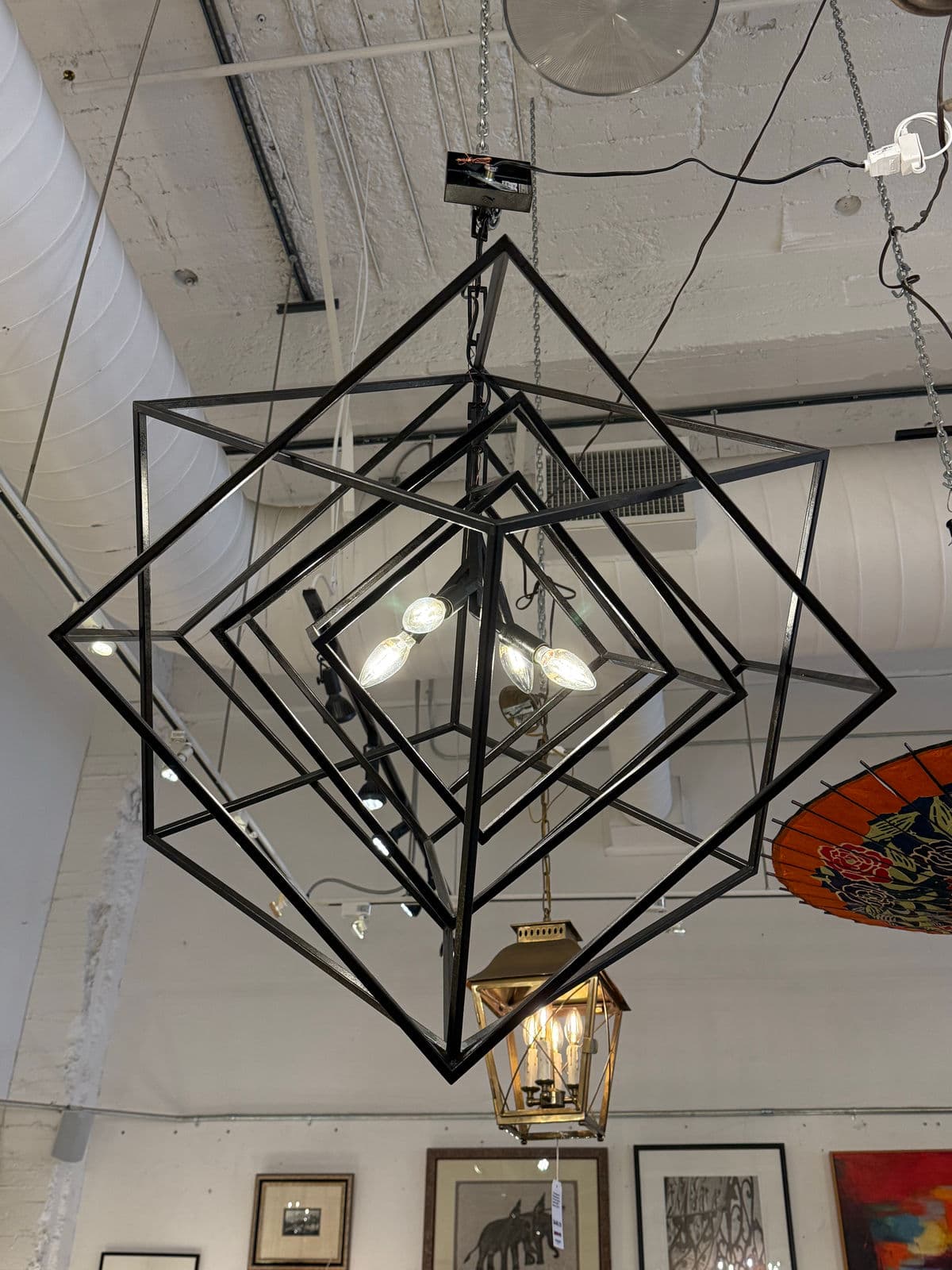 Kelly Wearstler for Visual Comfort Large Cubist Chandelier - Thumbnail 3