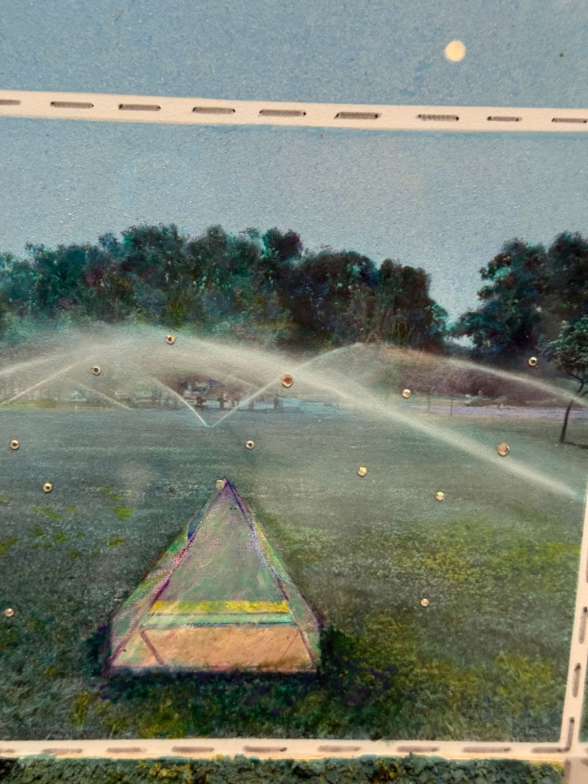 Sharon Boysel Cubed Pattern Template of Golf Course, Original Mixed Media Artwork - Thumbnail 12