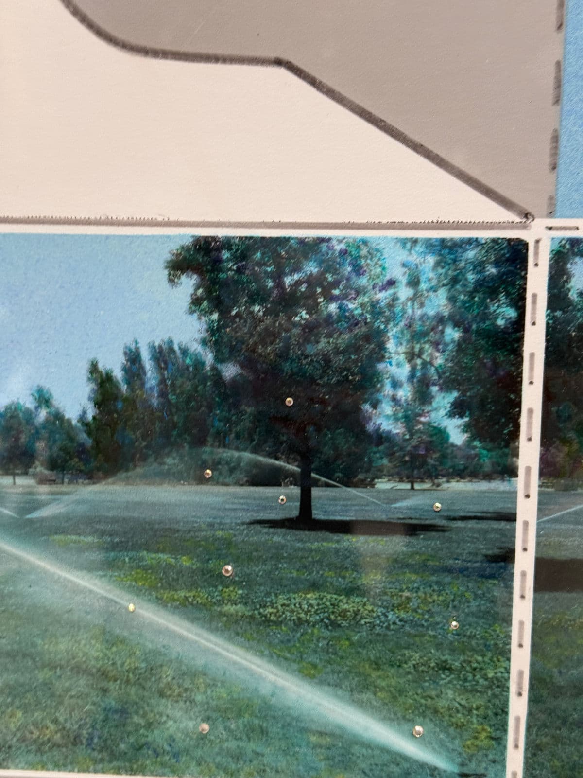 Sharon Boysel Cubed Pattern Template of Golf Course, Original Mixed Media Artwork - Thumbnail 10