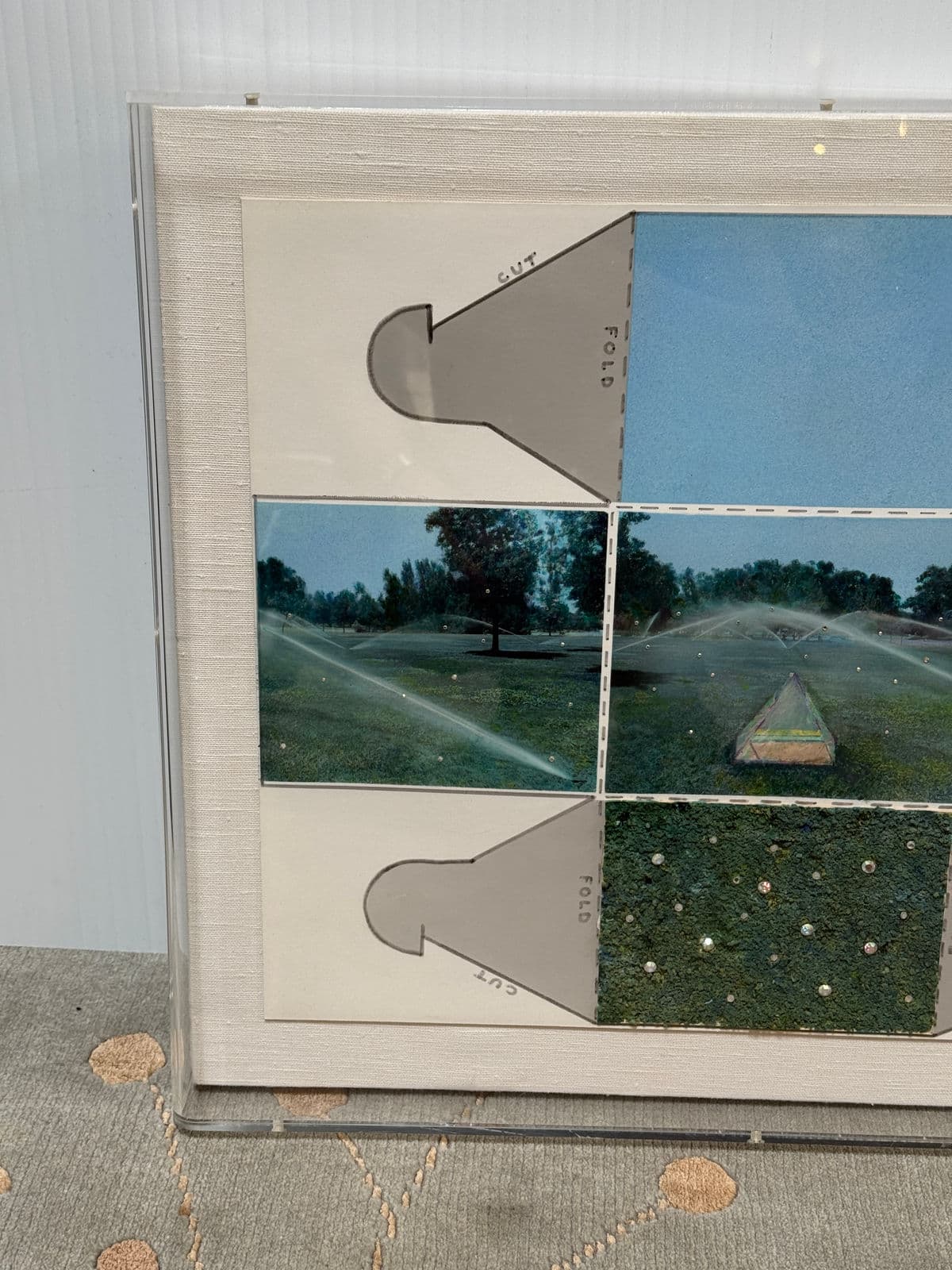 Sharon Boysel Cubed Pattern Template of Golf Course, Original Mixed Media Artwork - Thumbnail 7