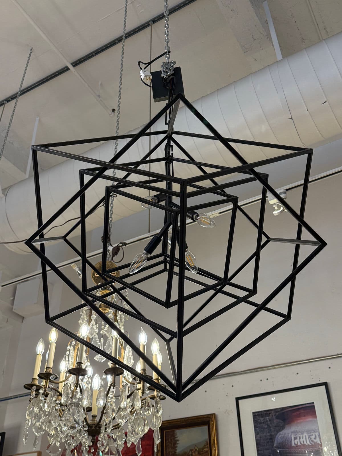 Kelly Wearstler for Visual Comfort Large Cubist Chandelier - Thumbnail 6