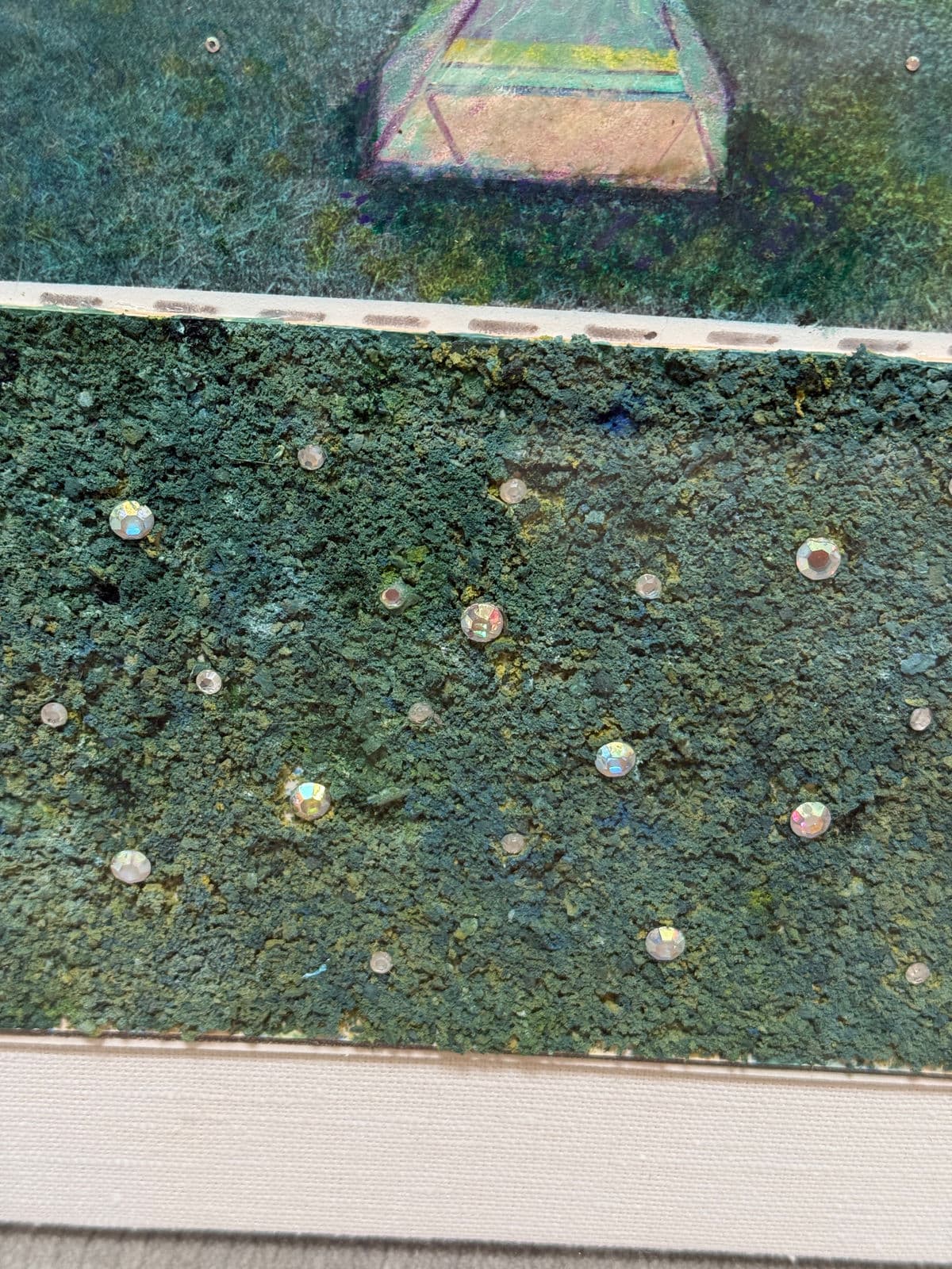 Sharon Boysel Cubed Pattern Template of Golf Course, Original Mixed Media Artwork - Thumbnail 6