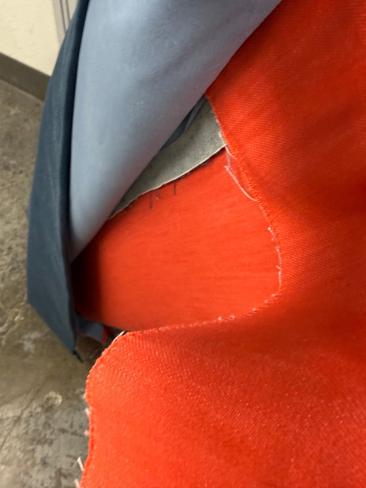 Custom Blue + Fire Orange Trim Skirted Bench - Thumbnail 13