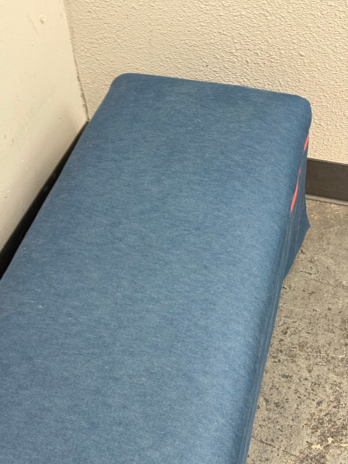 Custom Blue + Fire Orange Trim Skirted Bench - Thumbnail 8