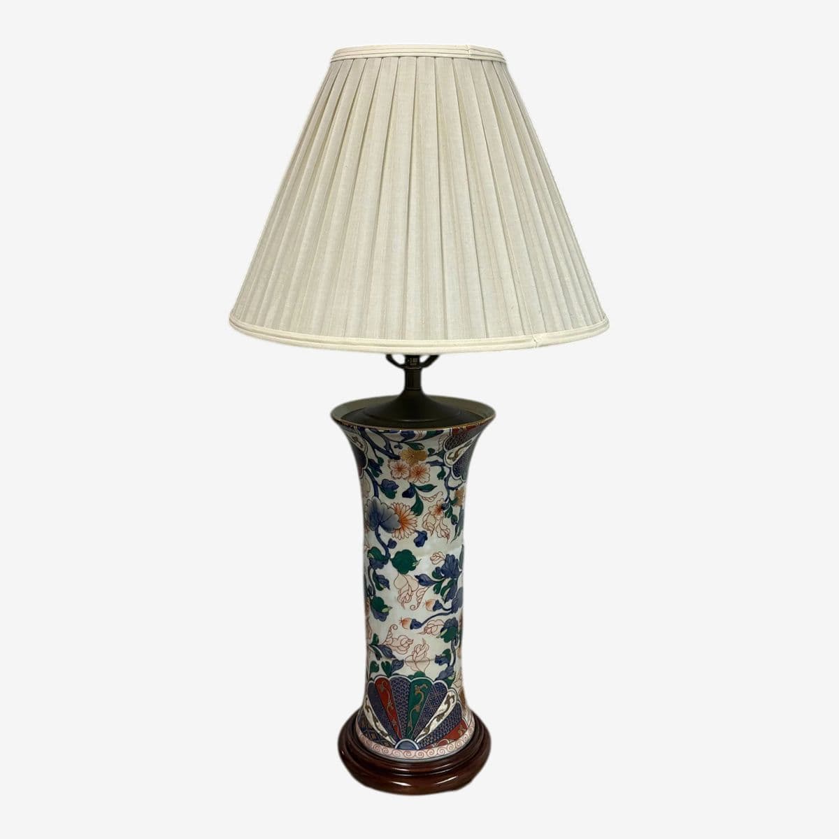 Chinese Porcelain Trumpet Vase Lamp - Image 1