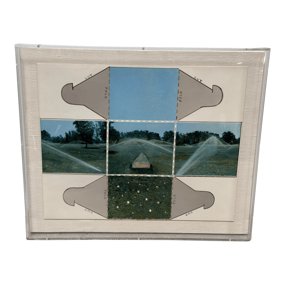 Sharon Boysel Cubed Pattern Template of Golf Course, Original Mixed Media Artwork - Thumbnail 2