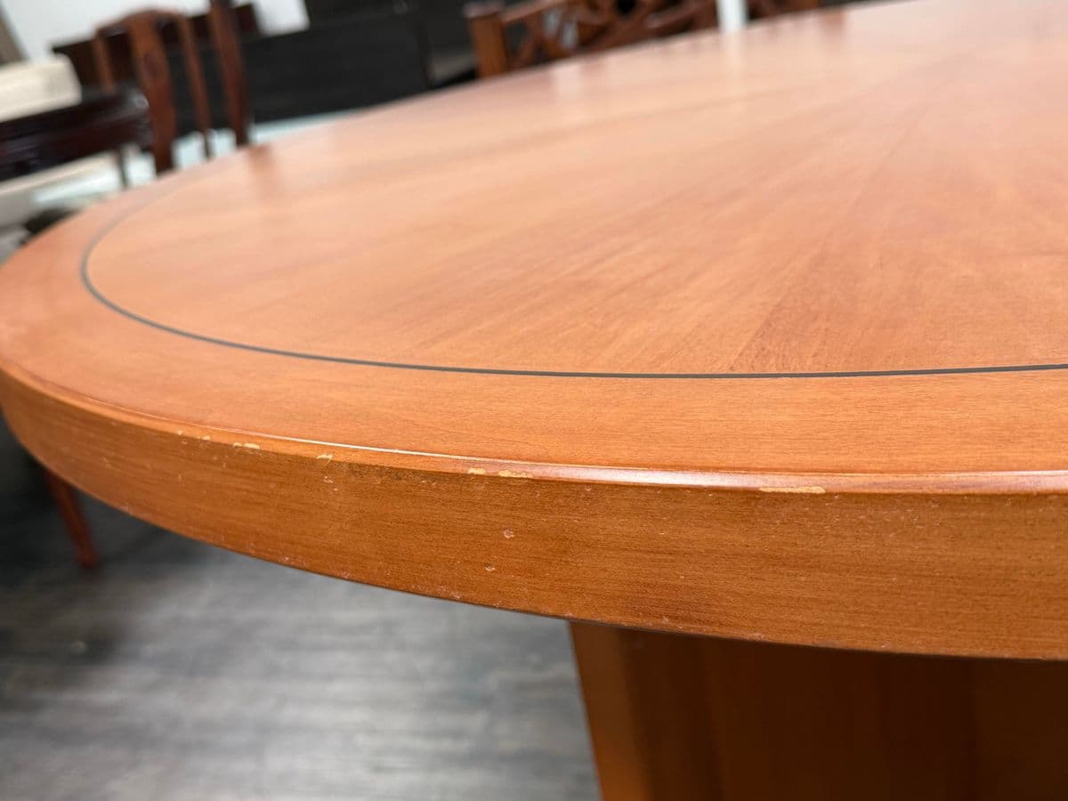 Natural Cherry Wood Finish With Marquetry Conference Table - Thumbnail 8