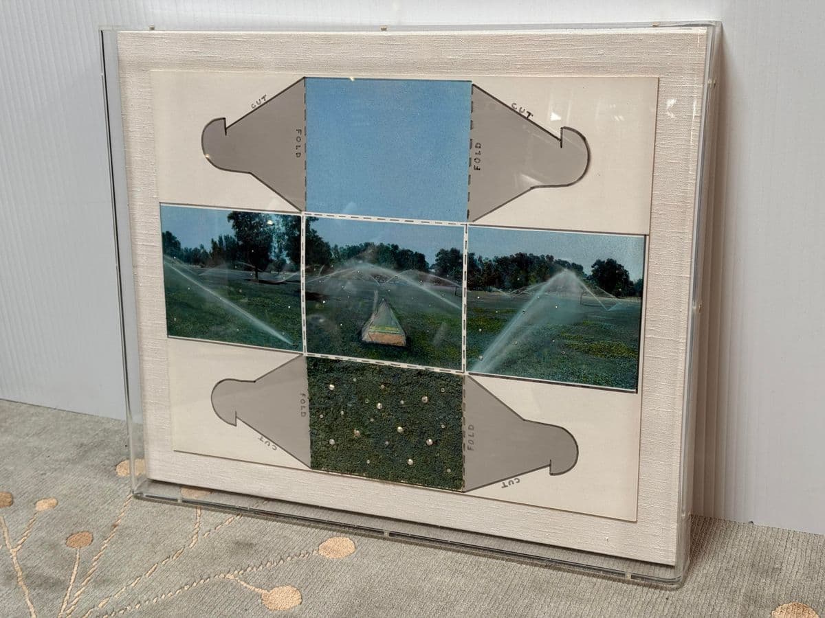 Sharon Boysel Cubed Pattern Template of Golf Course, Original Mixed Media Artwork - Thumbnail 3