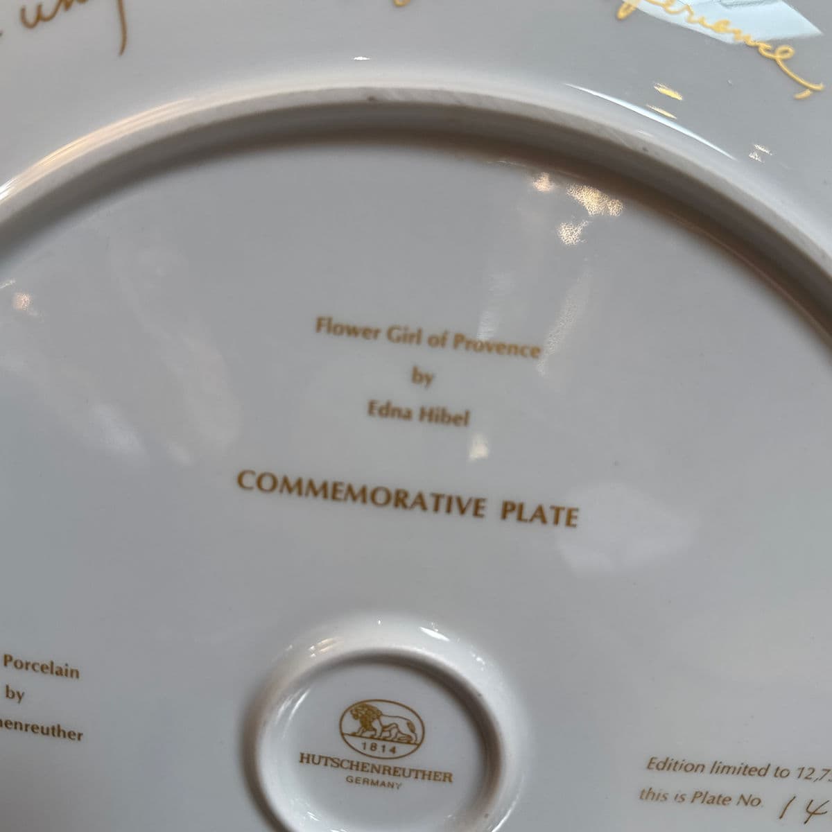 Circa 1977 Edna Hibel "Flower Girl of Provence" Limited Edition Collector's Plate - Thumbnail 9