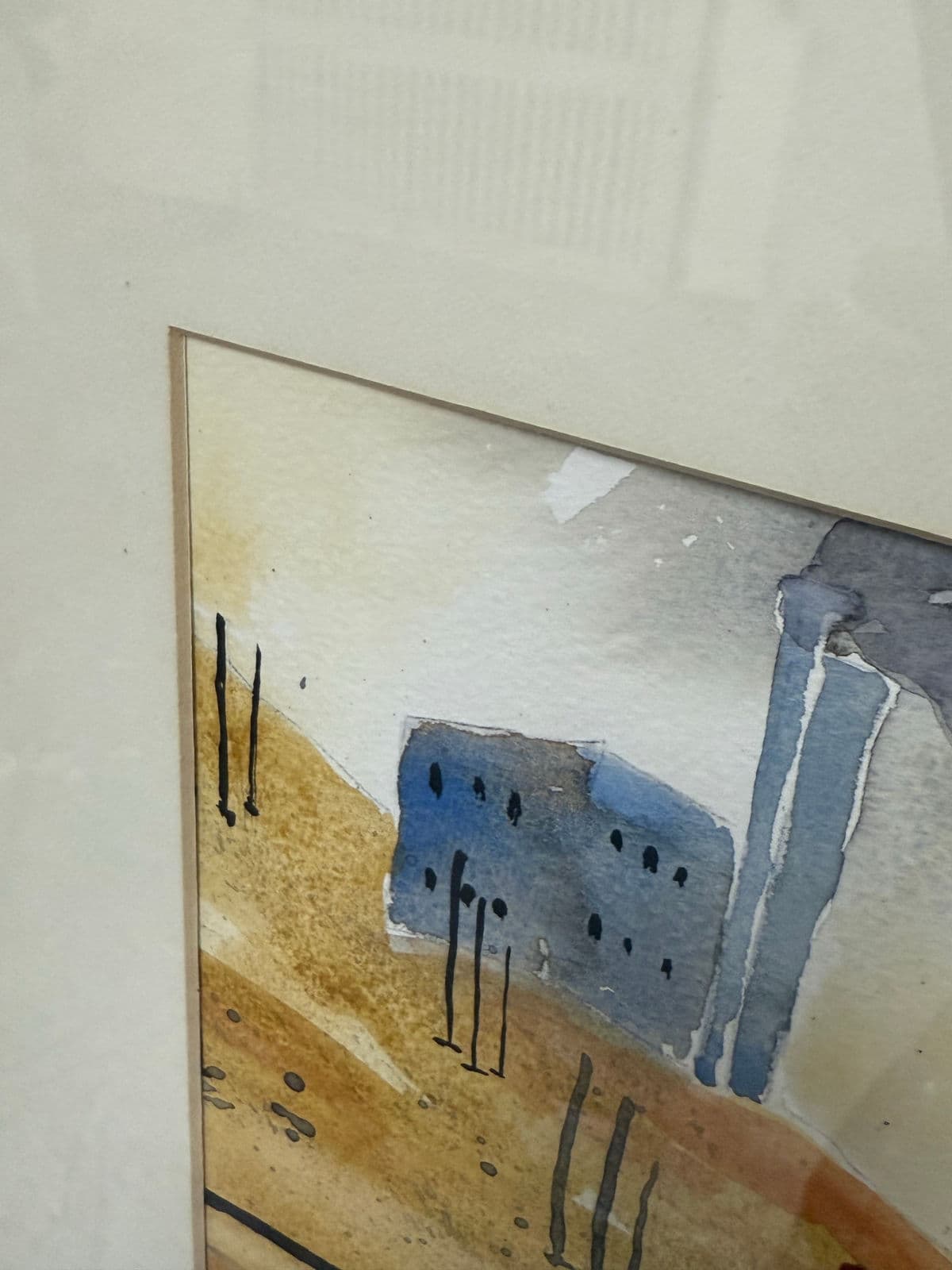 Vintage Framed Water Color "The Devastating Cost of Pollution" Signed by Artist - Thumbnail 11