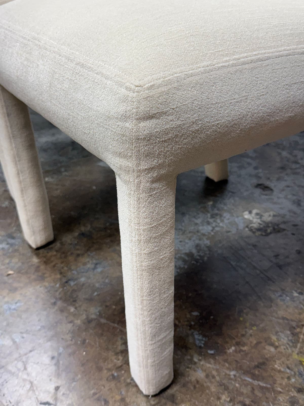 Contemporary Cotton Weave Ivory Dining Chairs, Set of Four - Thumbnail 11