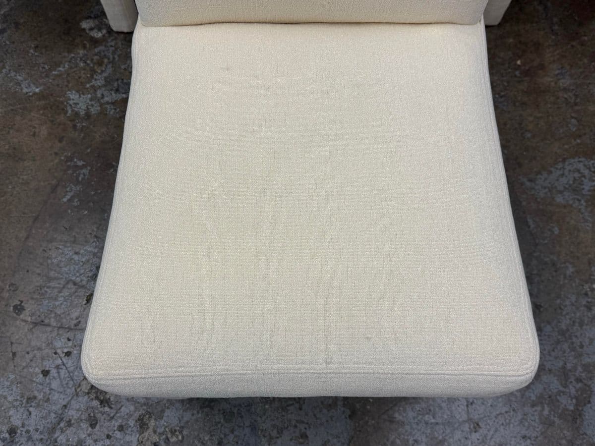 Contemporary Cotton Weave Ivory Dining Chairs, Set of Four - Thumbnail 8