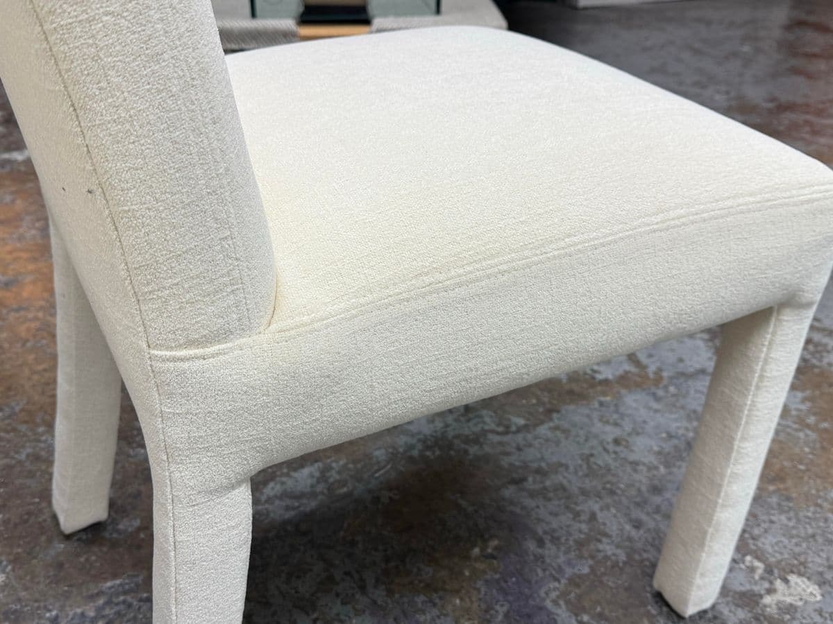 Contemporary Cotton Weave Ivory Dining Chairs, Set of Four - Thumbnail 12