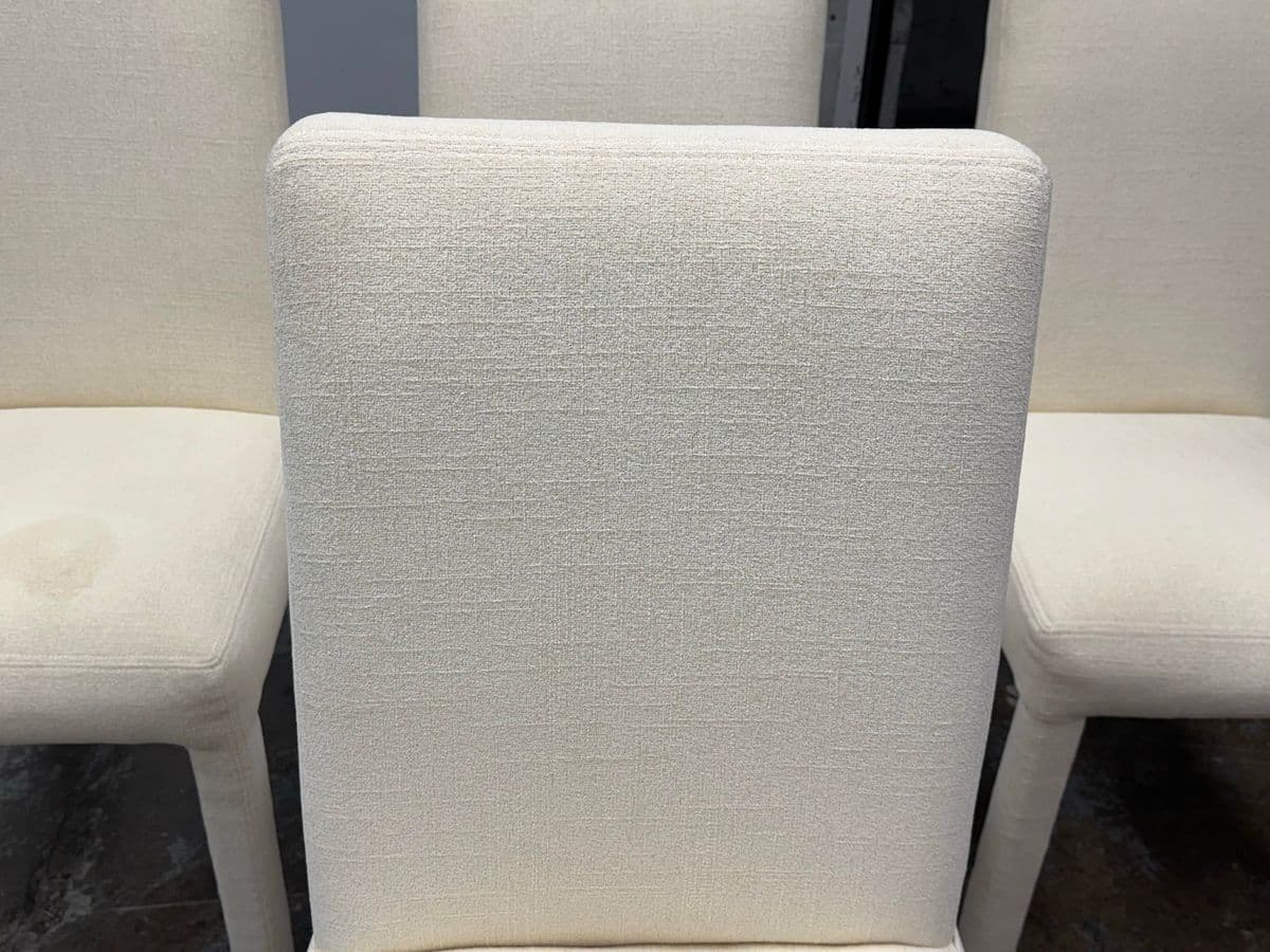 Contemporary Cotton Weave Ivory Dining Chairs, Set of Four - Thumbnail 7