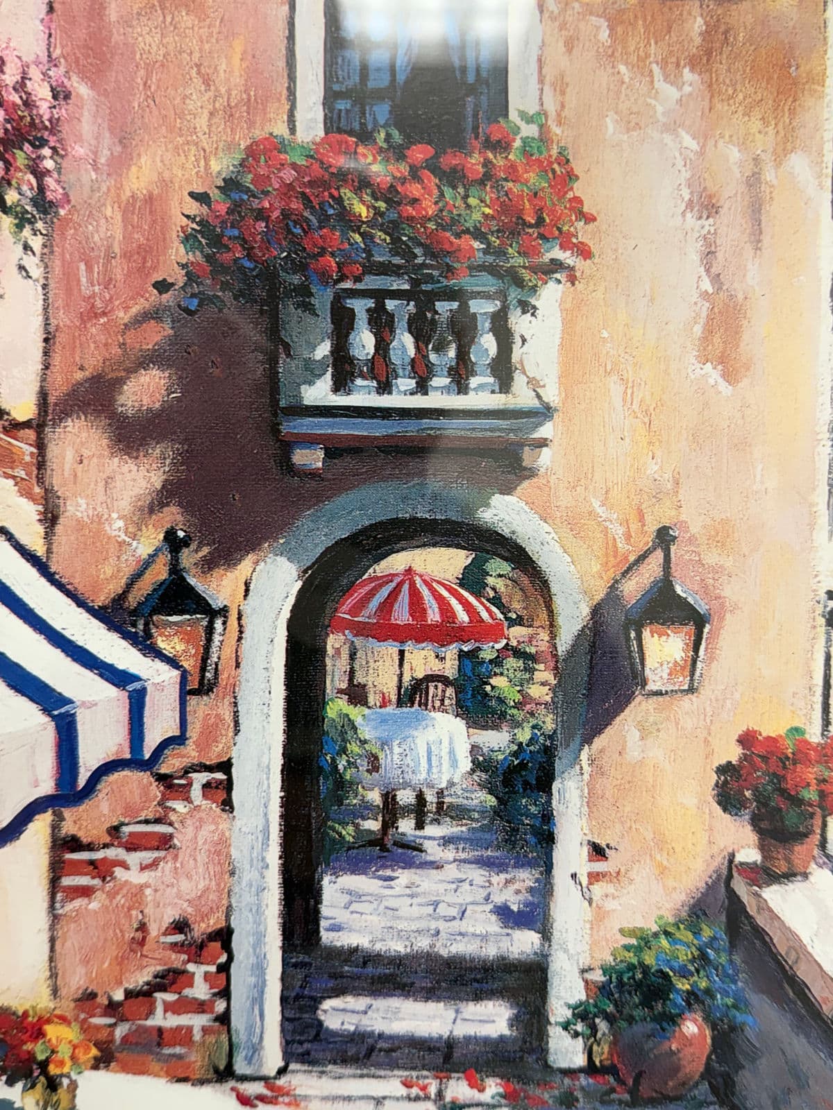 Circa 1998 Gold Framed Venetian Canals Artwork, Signed + Dated - Thumbnail 6