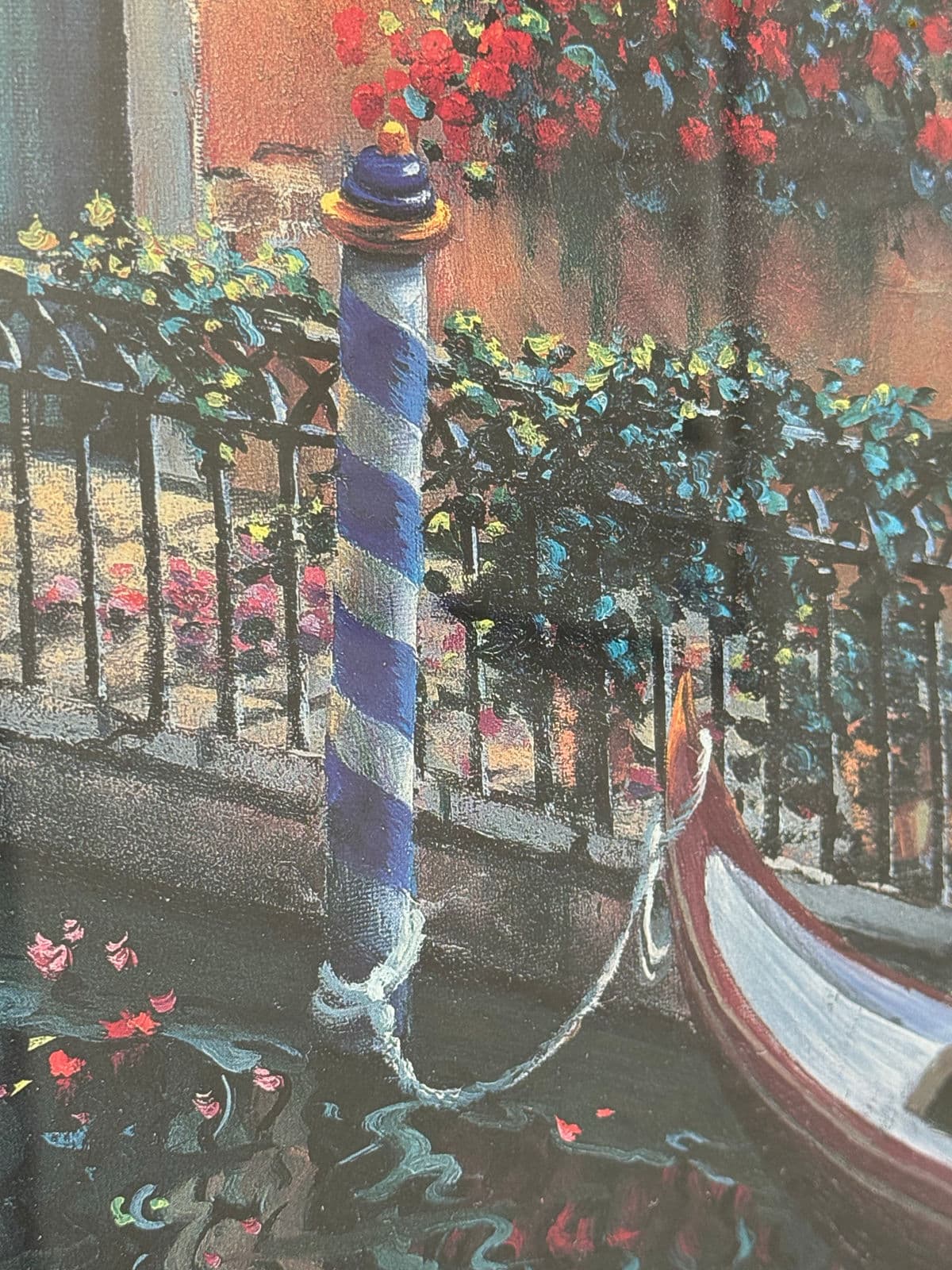 Circa 1998 Gold Framed Venetian Canals Artwork, Signed + Dated - Thumbnail 12