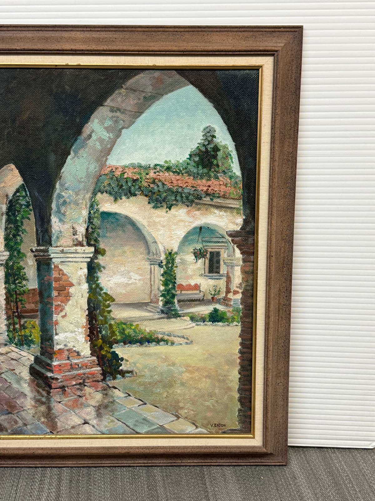V. Eaton "Mission at San Juan Capistrano" Original Painting, Framed - Thumbnail 6
