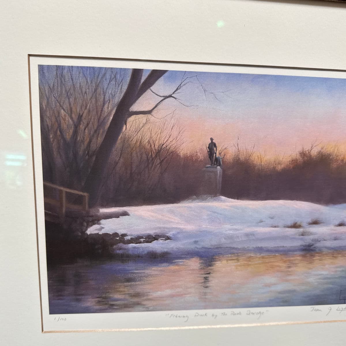 Jean Lightman Custom Framed "February Dusk by Rude Bridge" First Edition Signed Print 1 of 100 - Thumbnail 13