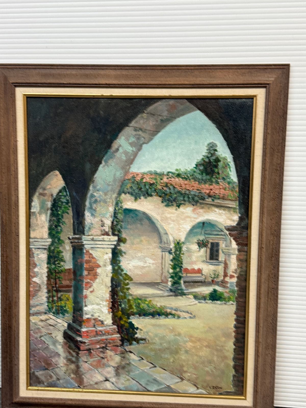 V. Eaton "Mission at San Juan Capistrano" Original Painting, Framed - Thumbnail 4