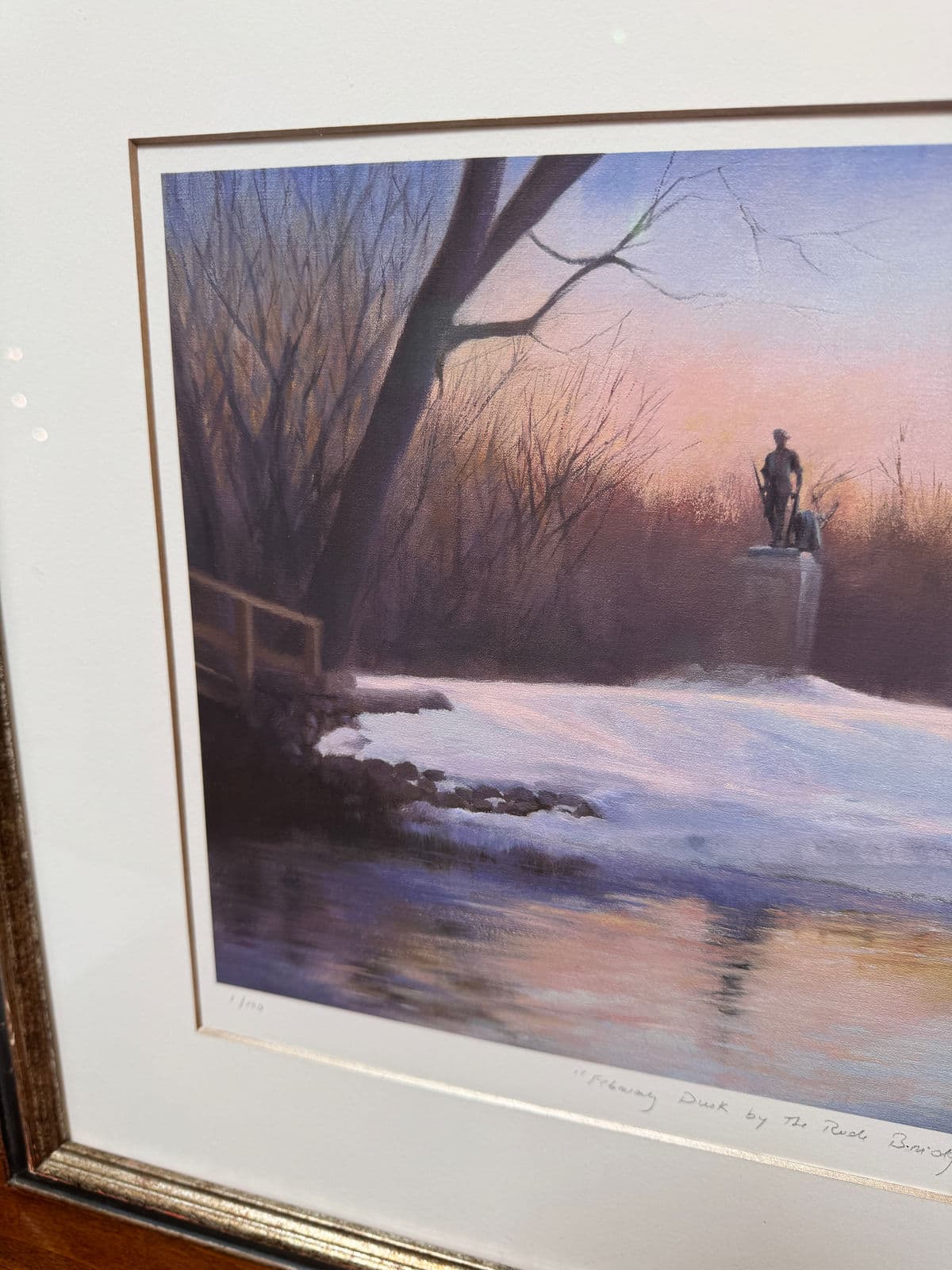 Jean Lightman Custom Framed "February Dusk by Rude Bridge" First Edition Signed Print 1 of 100 - Thumbnail 11