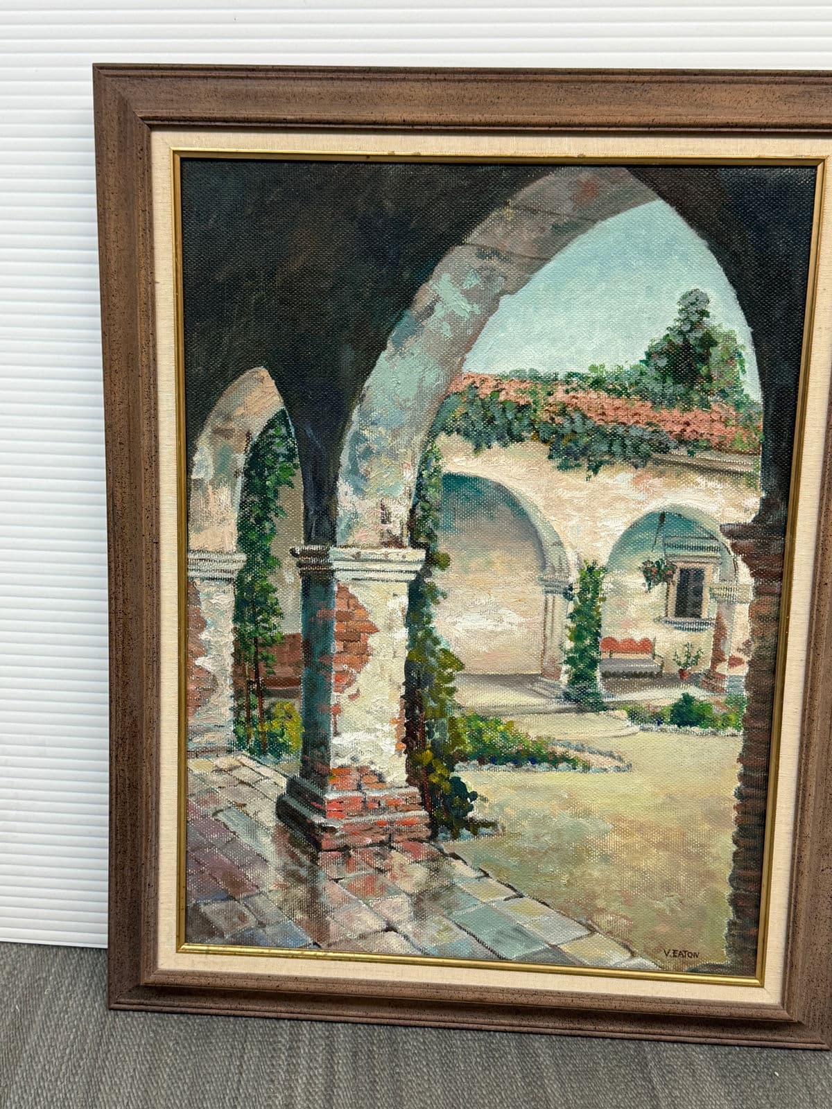 V. Eaton "Mission at San Juan Capistrano" Original Painting, Framed - Thumbnail 9