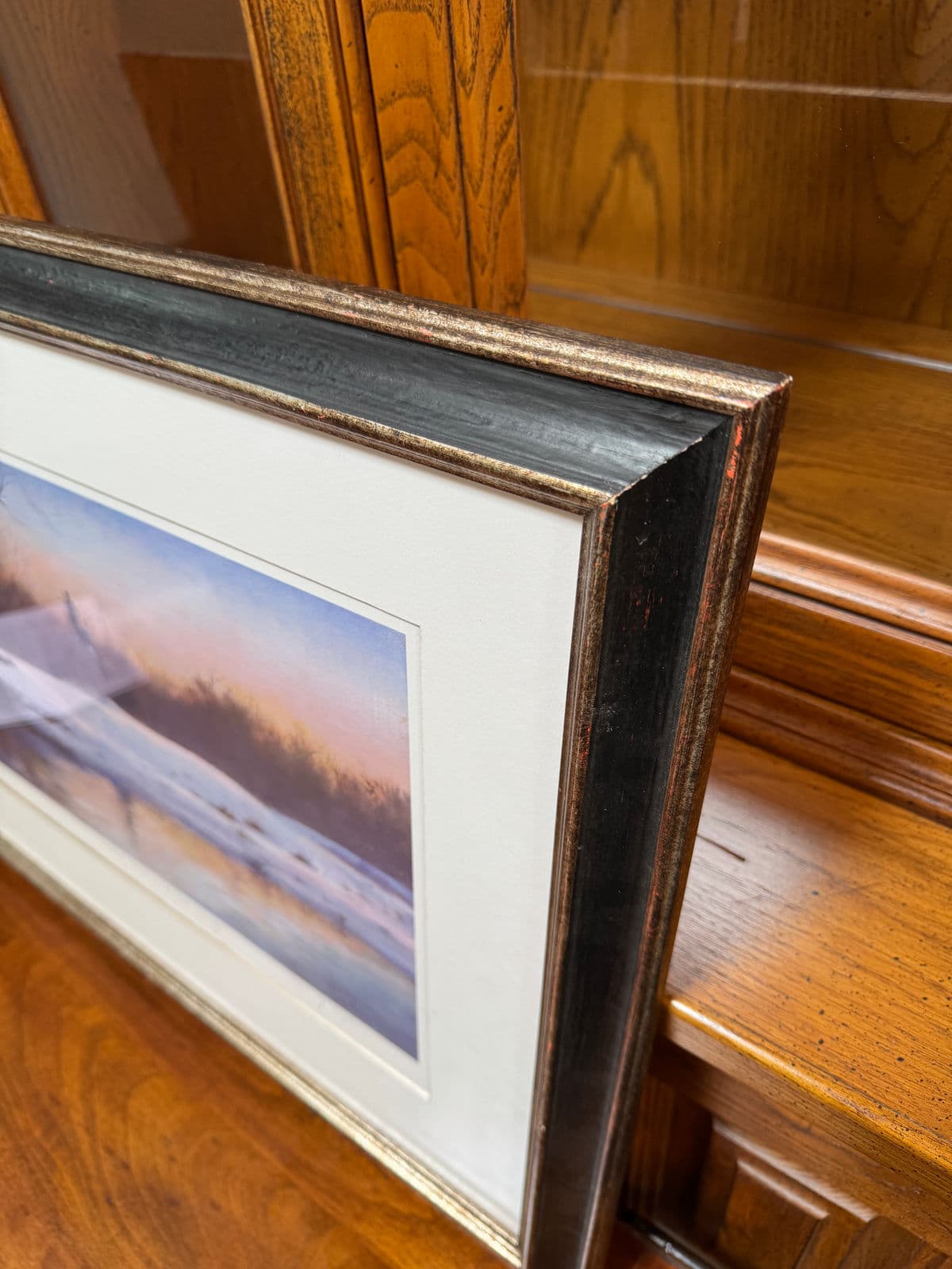 Jean Lightman Custom Framed "February Dusk by Rude Bridge" First Edition Signed Print 1 of 100 - Thumbnail 8