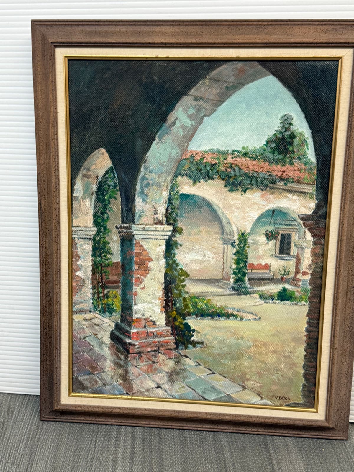 V. Eaton "Mission at San Juan Capistrano" Original Painting, Framed - Thumbnail 13