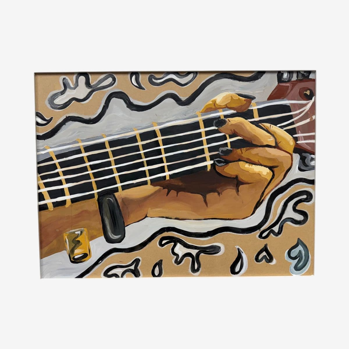 Original Acrylic Painting Hand Playing Guitar - Image 1