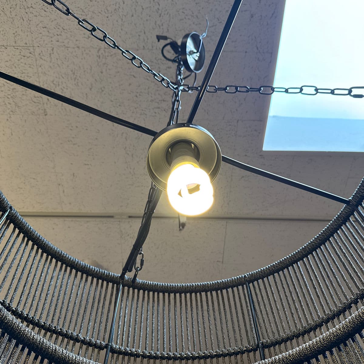 Palecek Tanner Matte Black Outdoor Drum Pendant - Thumbnail 10