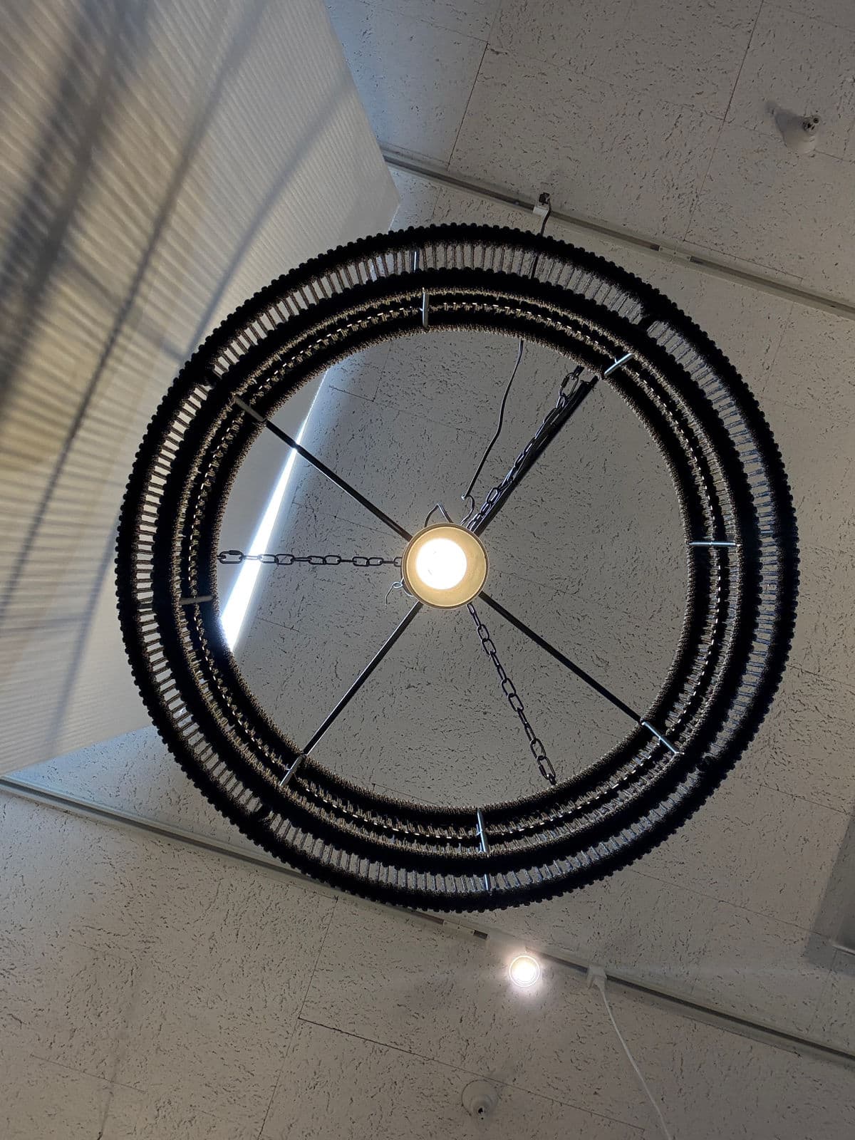 Palecek Tanner Matte Black Outdoor Drum Pendant - Thumbnail 6