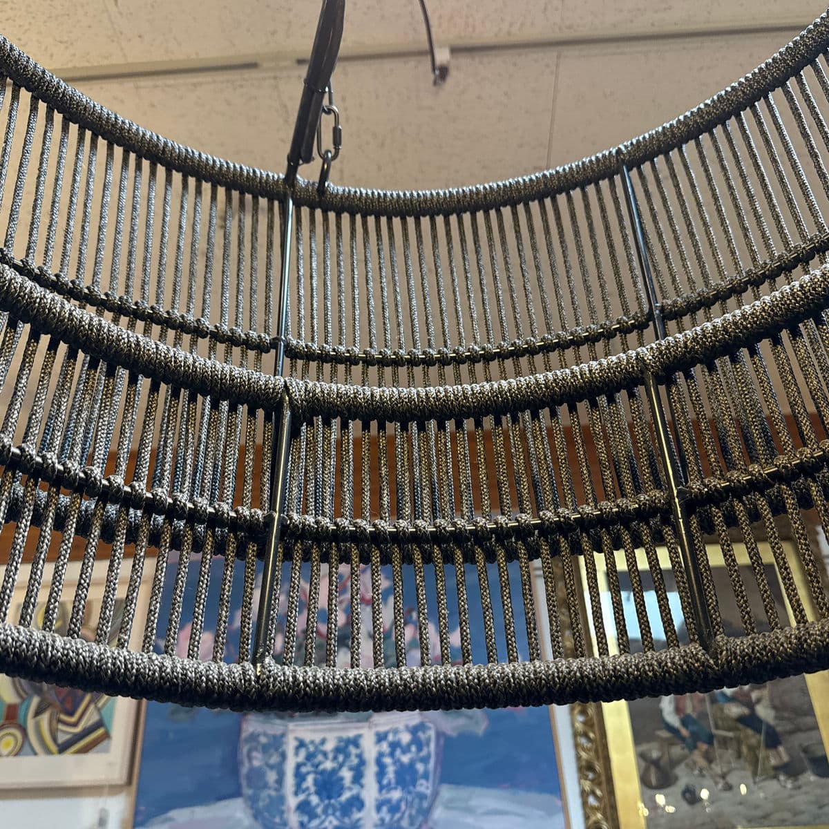 Palecek Tanner Matte Black Outdoor Drum Pendant - Thumbnail 11