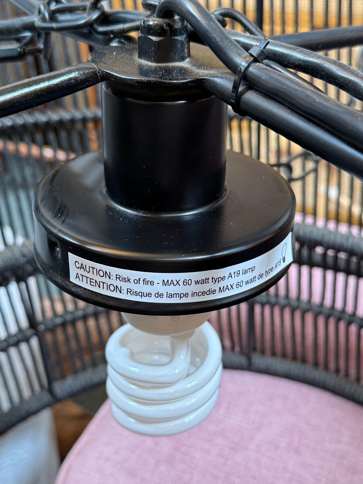 Palecek Tanner Matte Black Outdoor Drum Pendant - Thumbnail 4