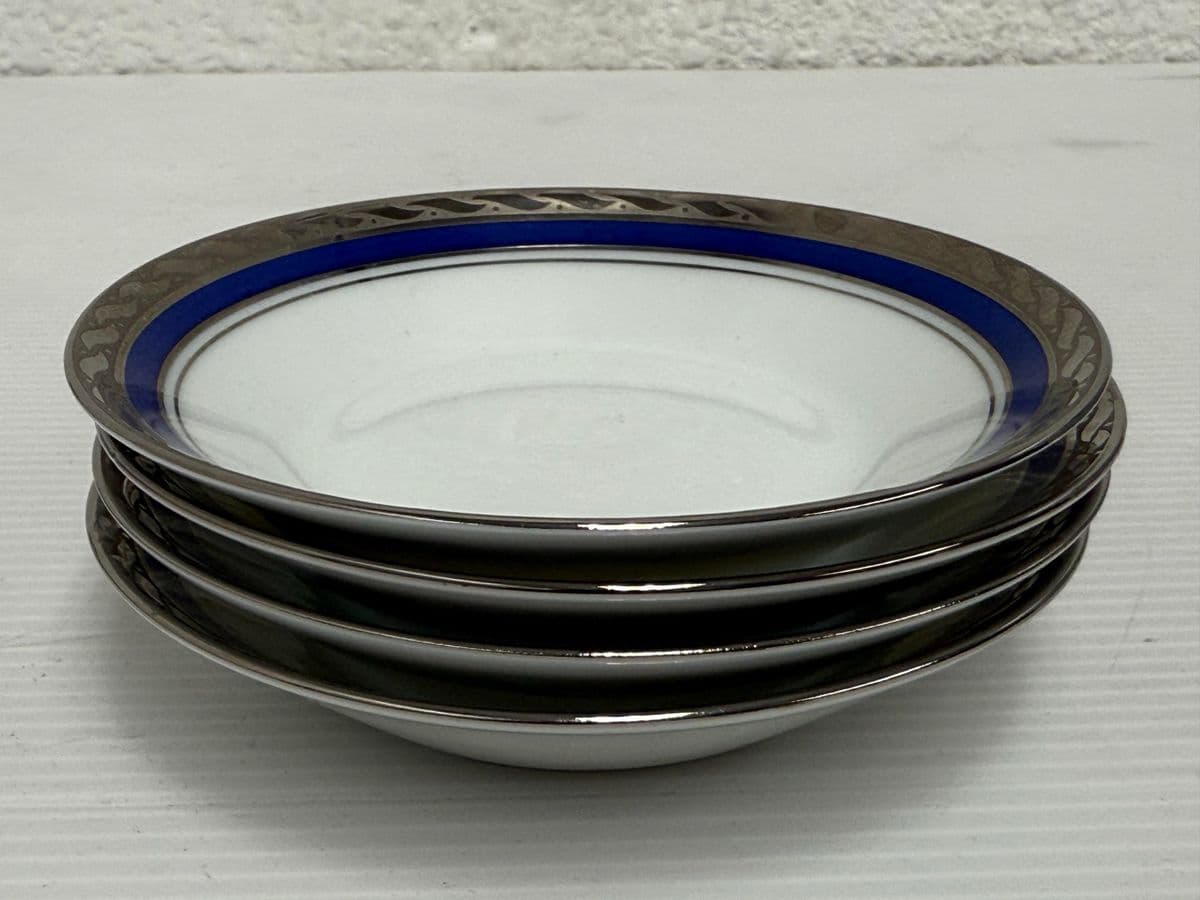 Rocal Limoges Porcelain Cups + Saucers, Set of Four - Thumbnail 8