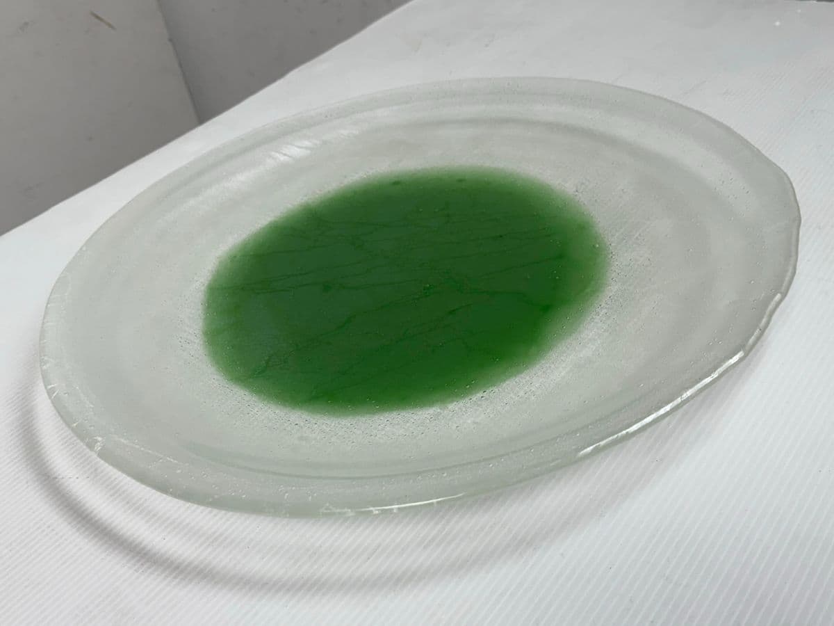 Mid 20th Century Style Ice Effect Glass Plate - Thumbnail 4