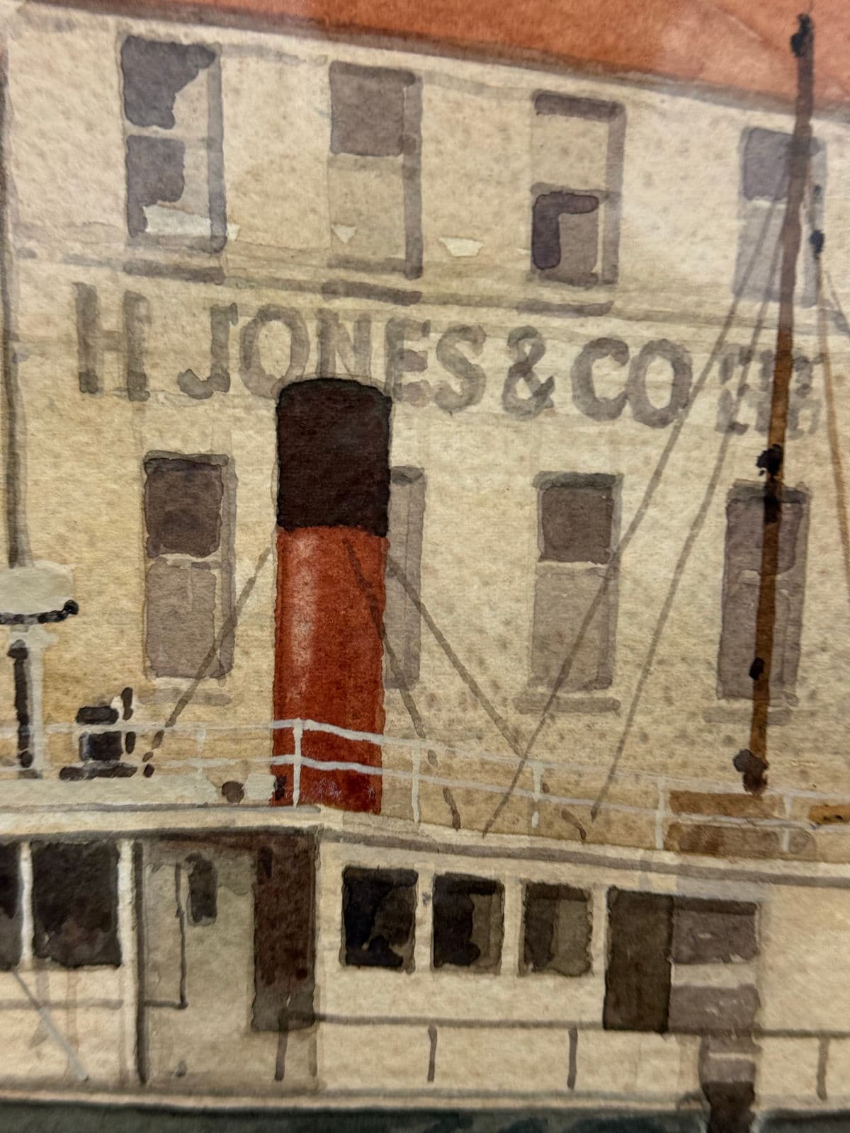 Richard Bacon H. Jones & Co. Melbourne Dock Orignal Watercolor - Thumbnail 10