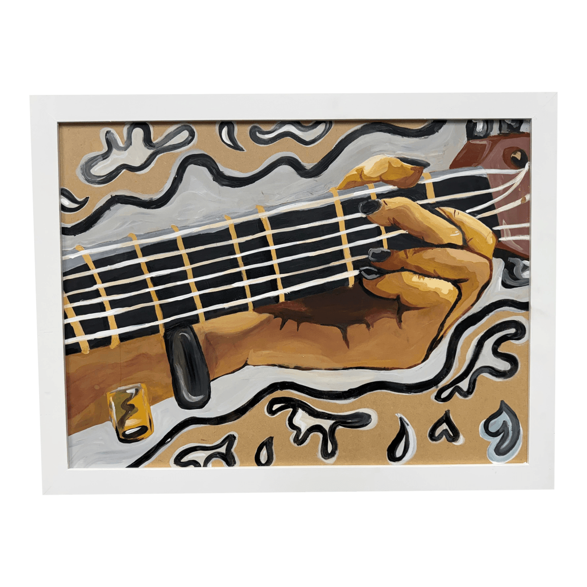 Original Acrylic Painting Hand Playing Guitar - Thumbnail 2