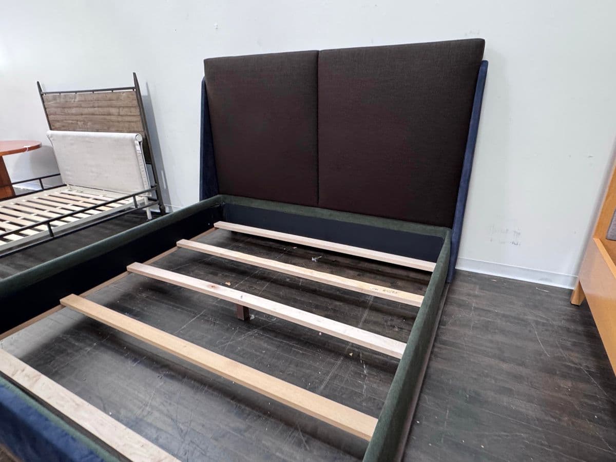 Eastern King Sapphire + Emerald Velvet Bed Frame, Custom - Thumbnail 12