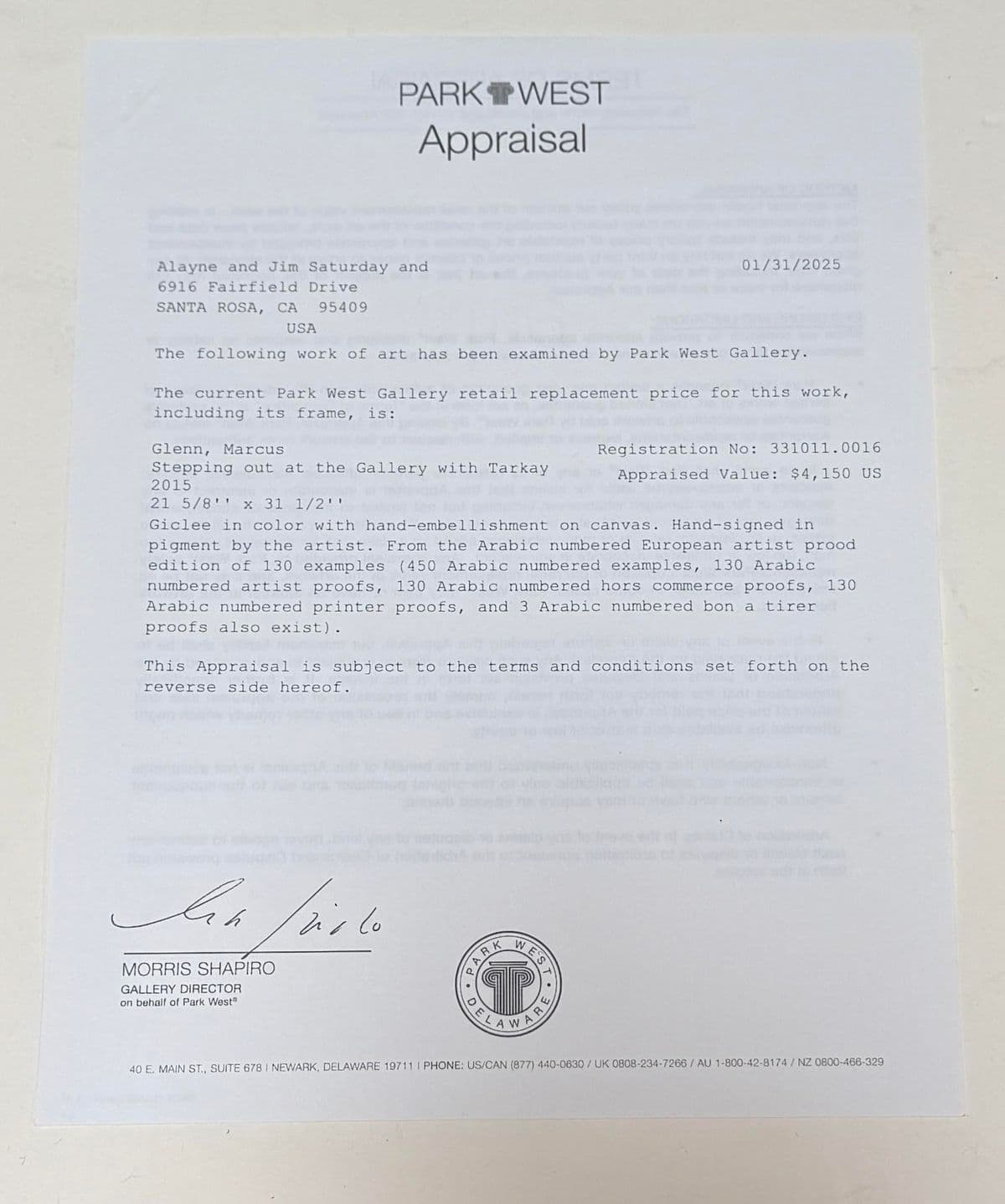 Circa 2015 Marcus Glenn "Stepping Out at the Gallery With Tarkay" Giclee - Thumbnail 13