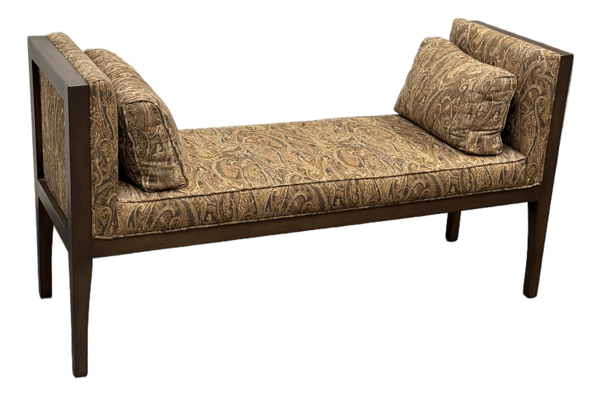 Pearson Furniture Paisley Printed Bench + Lumbar Pillows - Thumbnail 2