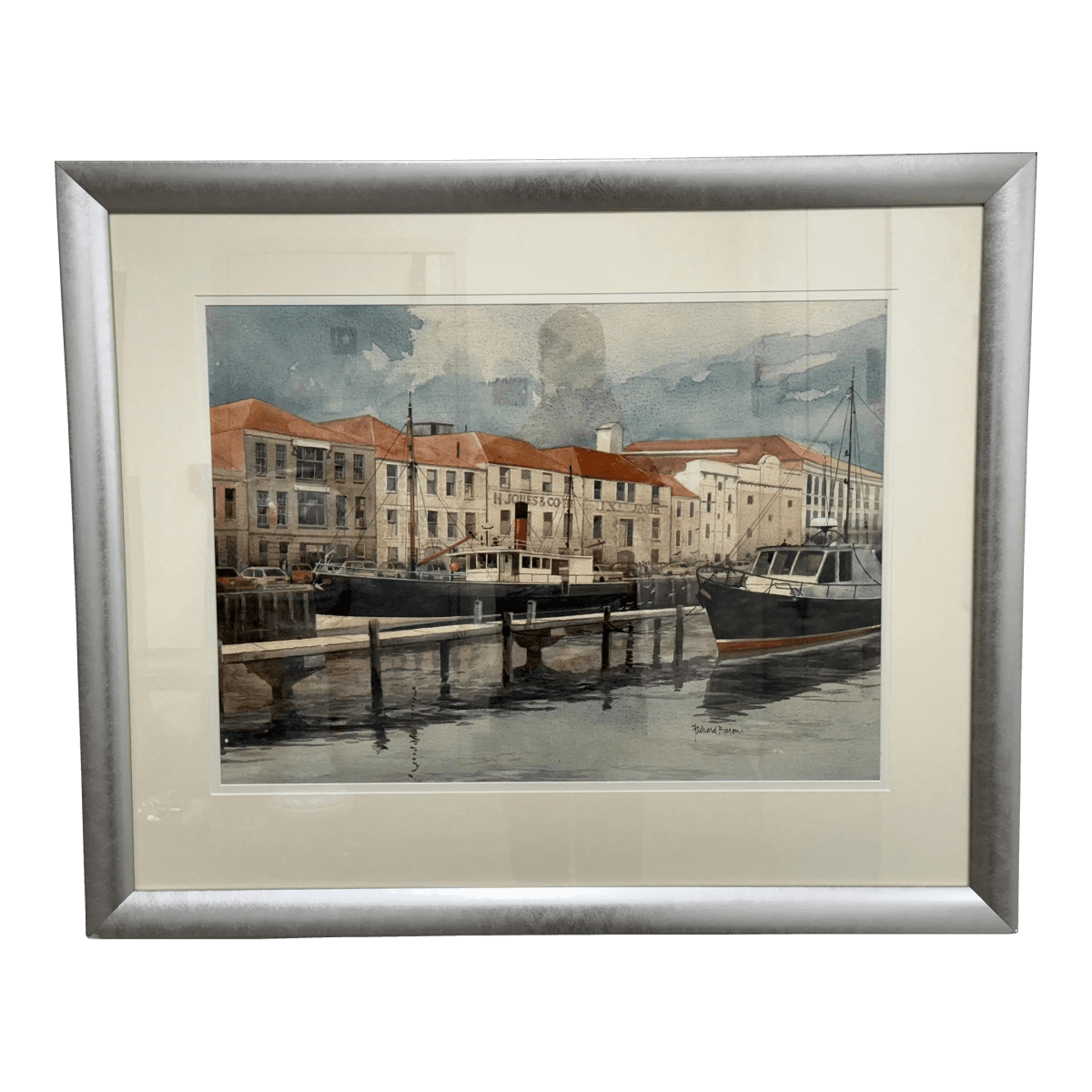 Richard Bacon H. Jones & Co. Melbourne Dock Orignal Watercolor - Thumbnail 2