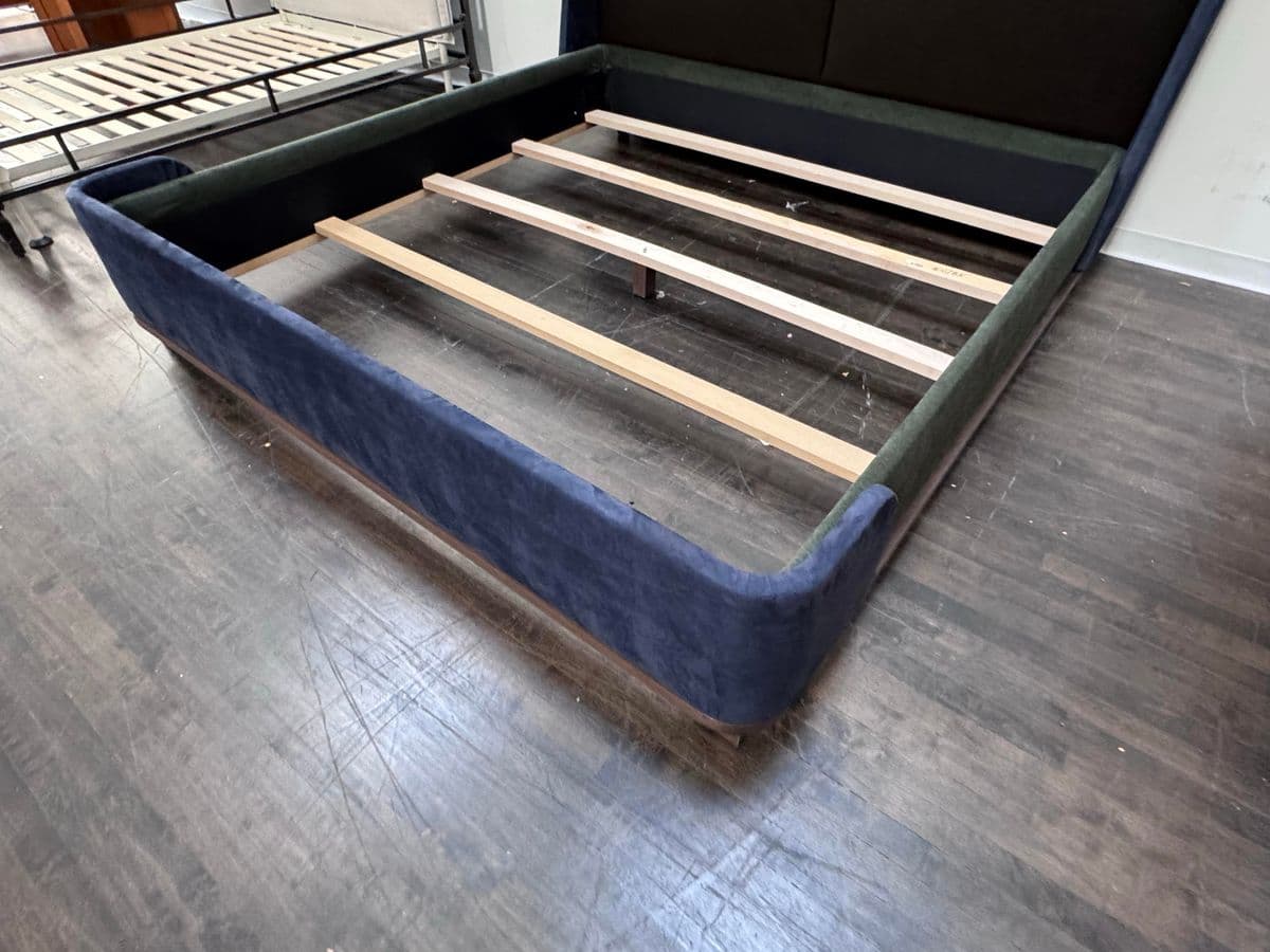 Eastern King Sapphire + Emerald Velvet Bed Frame, Custom - Thumbnail 9