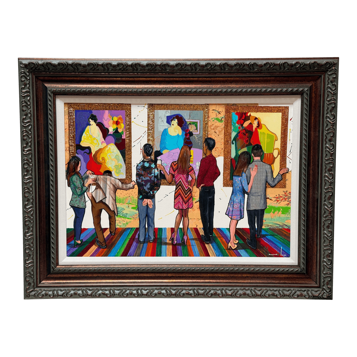 Circa 2015 Marcus Glenn "Stepping Out at the Gallery With Tarkay" Giclee - Thumbnail 2