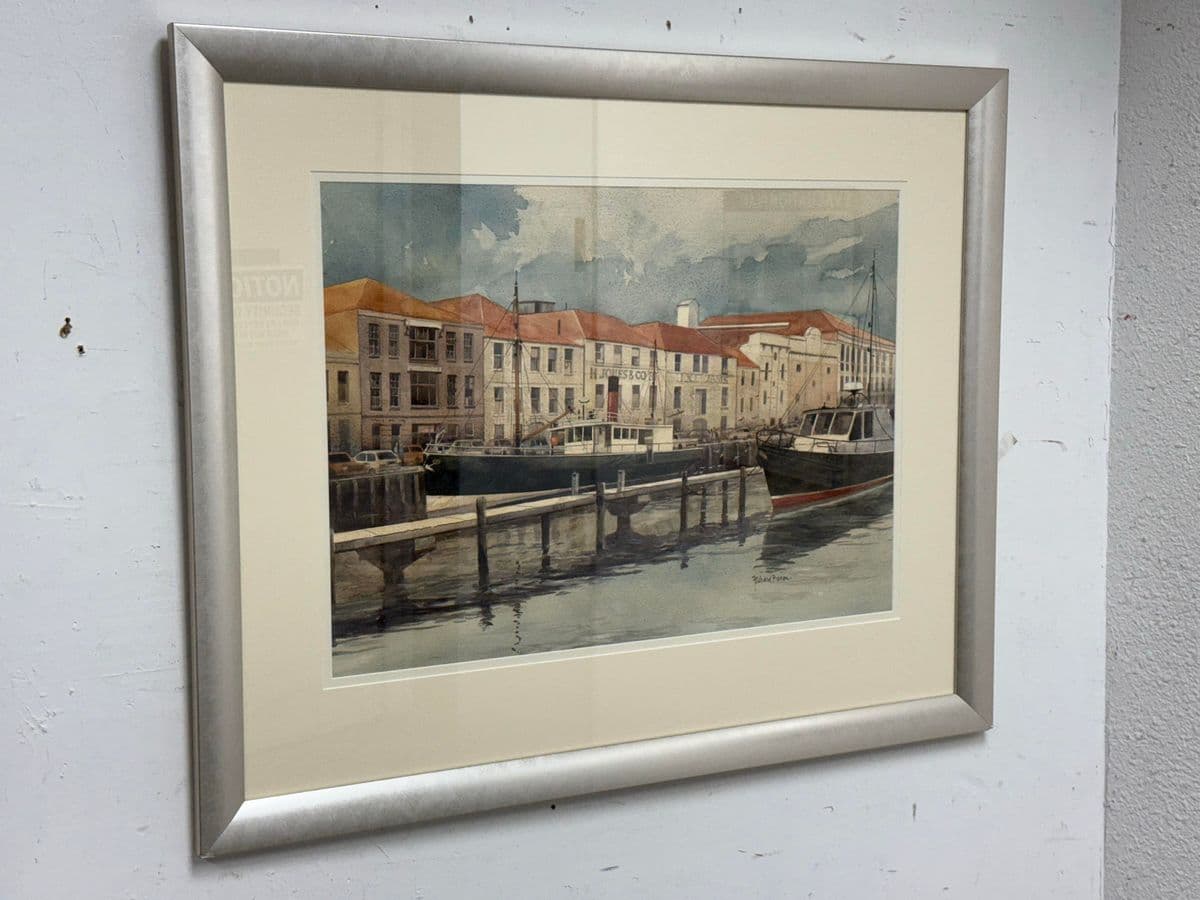 Richard Bacon H. Jones & Co. Melbourne Dock Orignal Watercolor - Thumbnail 4
