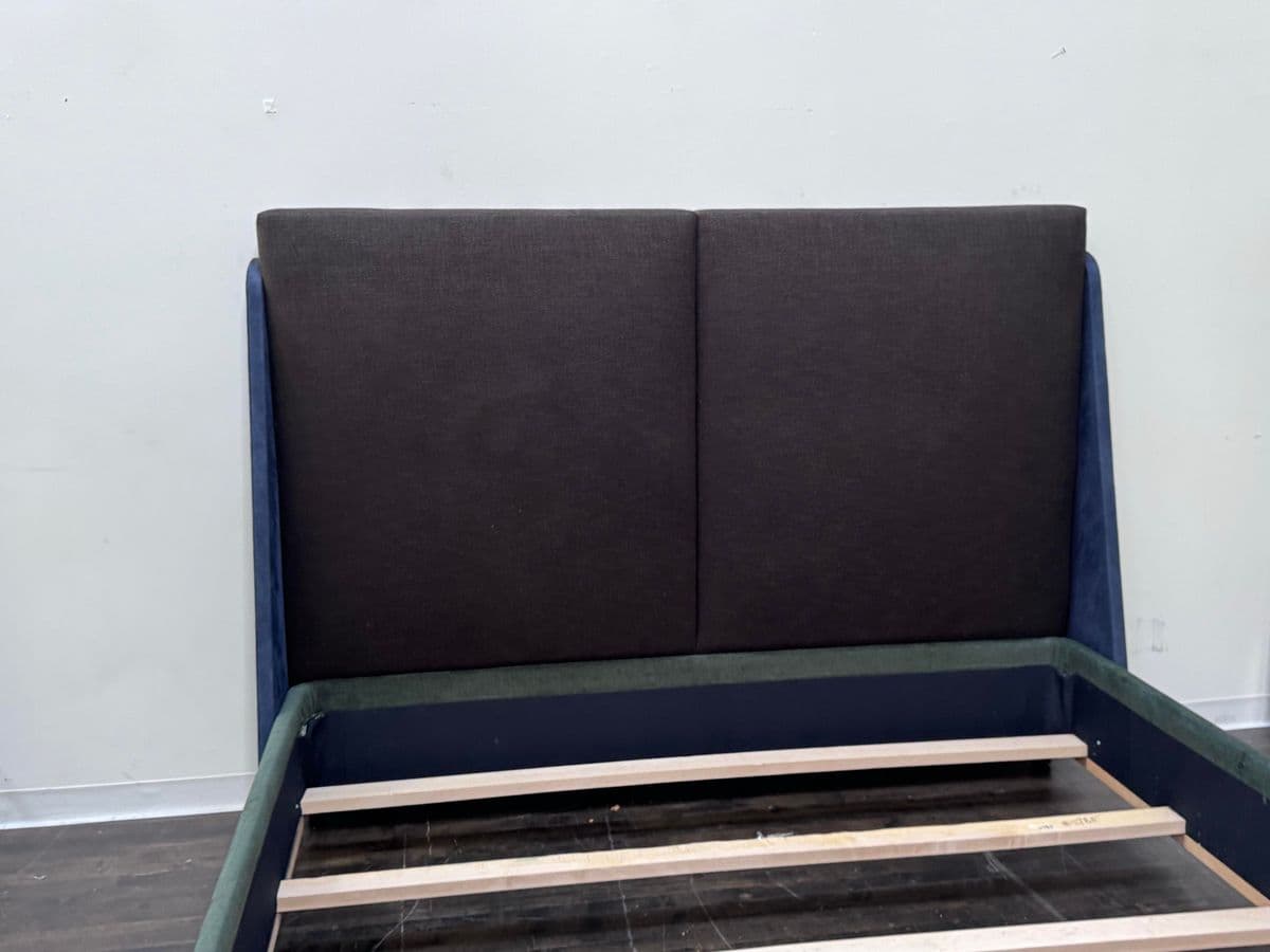 Eastern King Sapphire + Emerald Velvet Bed Frame, Custom - Thumbnail 8