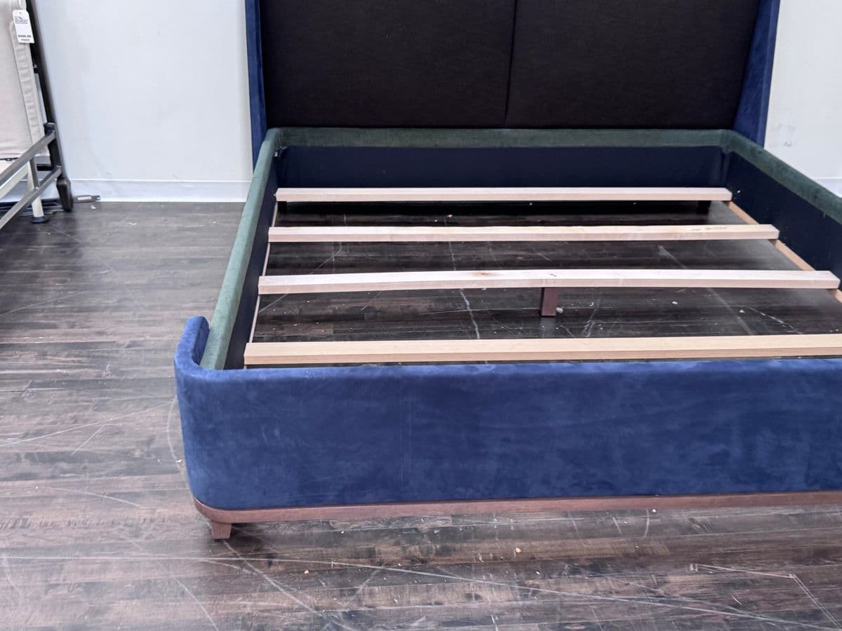 Eastern King Sapphire + Emerald Velvet Bed Frame, Custom - Thumbnail 6