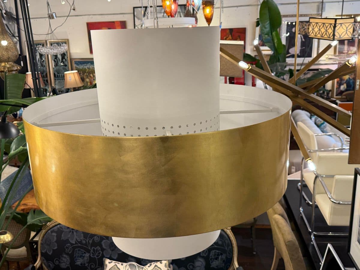 Visual Comfort & Co. Chalmette Pendant, Layered Plaster White + Gold - Thumbnail 6