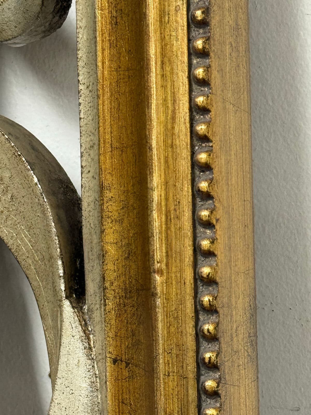 Silver + Gold Trellis Framed Looking Glass Mirror Panel - Thumbnail 7