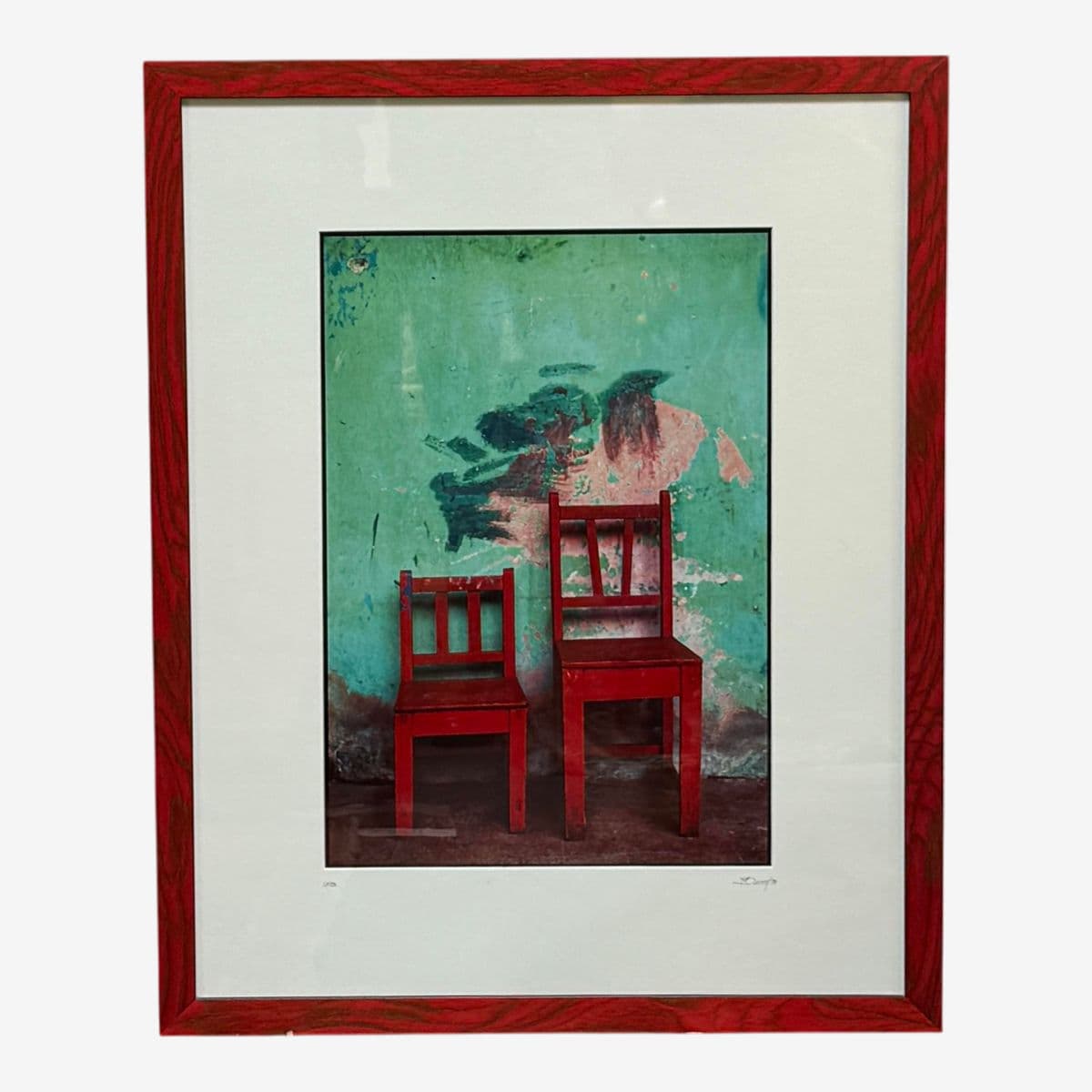 Jeffrey Becon "Two Red Chairs" Photograph, Signed + Numbered 10/25 - Image 1
