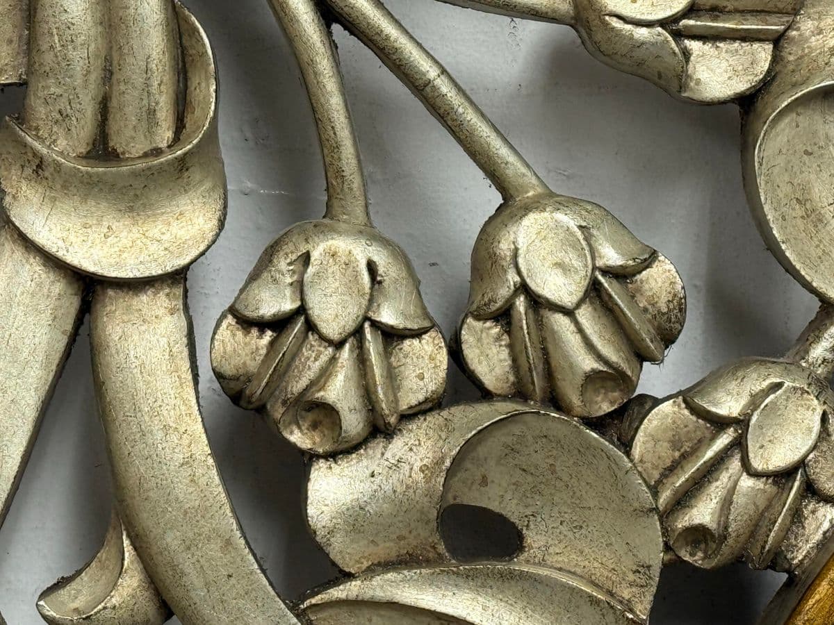 Silver + Gold Trellis Framed Looking Glass Mirror Panel - Thumbnail 5